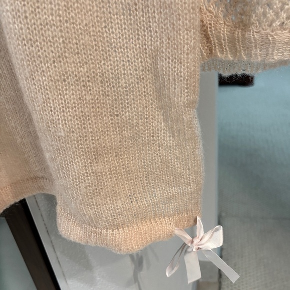 American Rag Wool/Mohair Blend Sweater - Blush/Cream Size L/XL - Picture 6 of 9